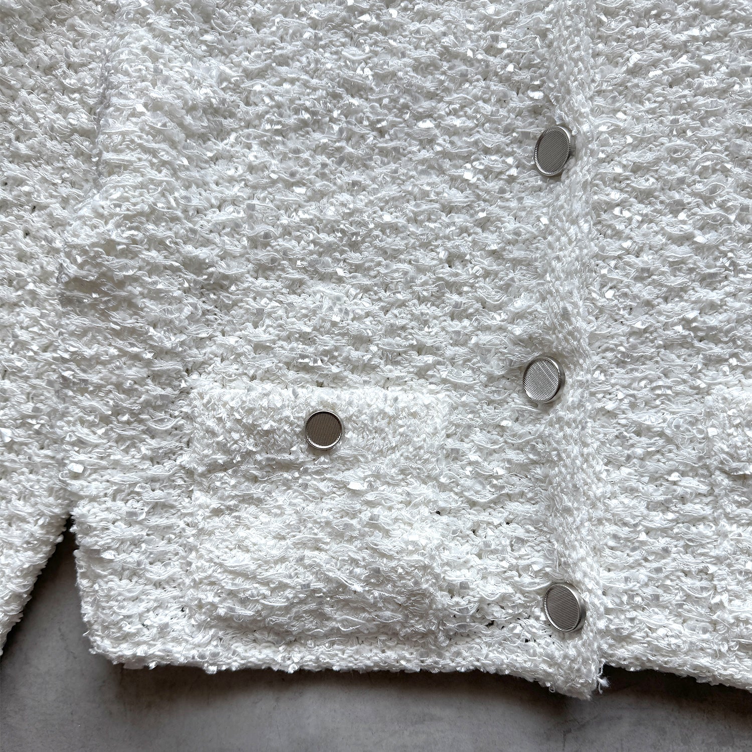 LOW GAUGE YARN TWEED KNIT CARDIGAN