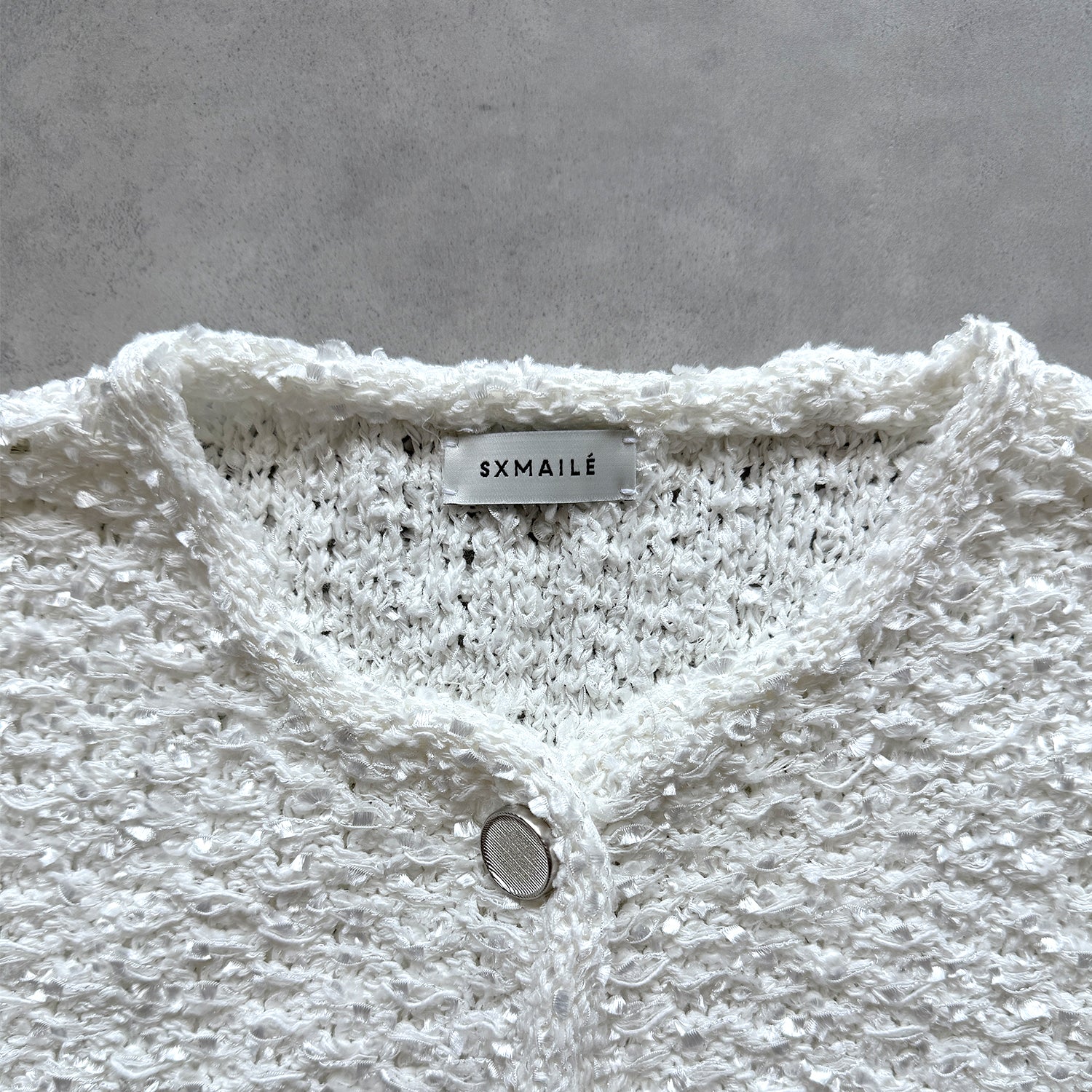 LOW GAUGE YARN TWEED KNIT CARDIGAN