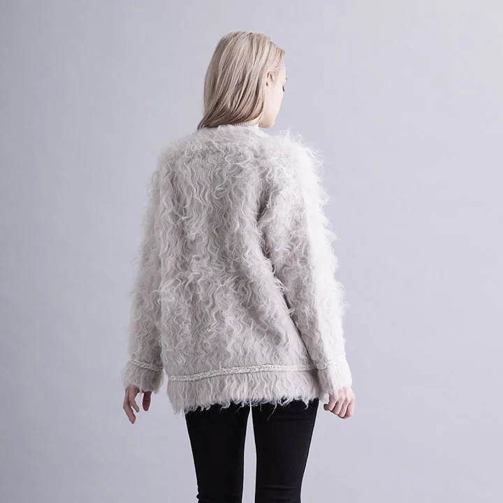 TRIM SHAGGY CARDIGAN
