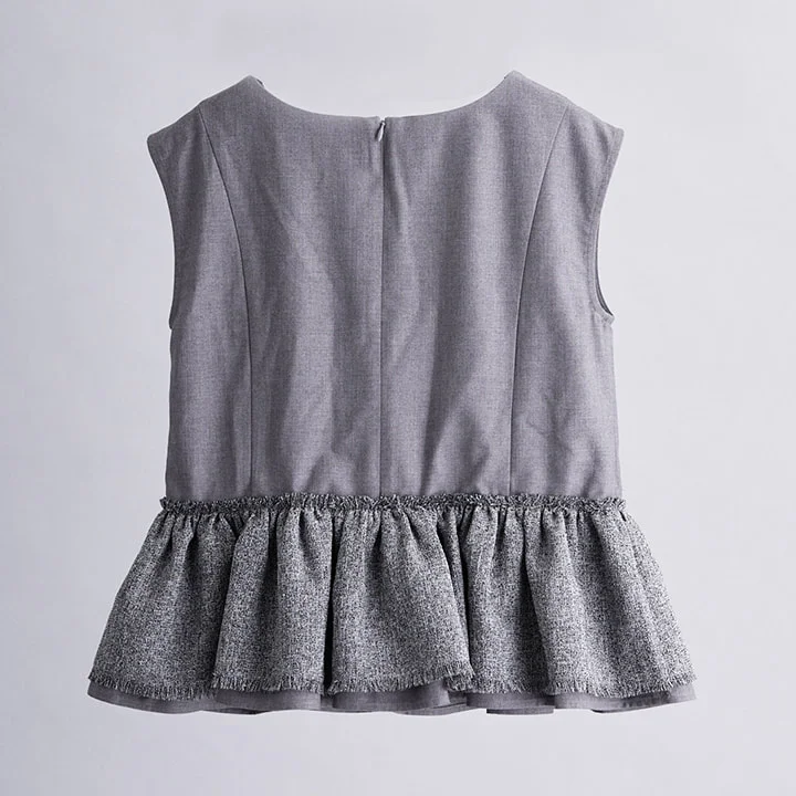 TWEED FRILL TOP