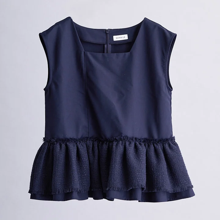 TWEED FRILL TOP