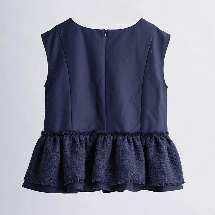 TWEED FRILL TOP