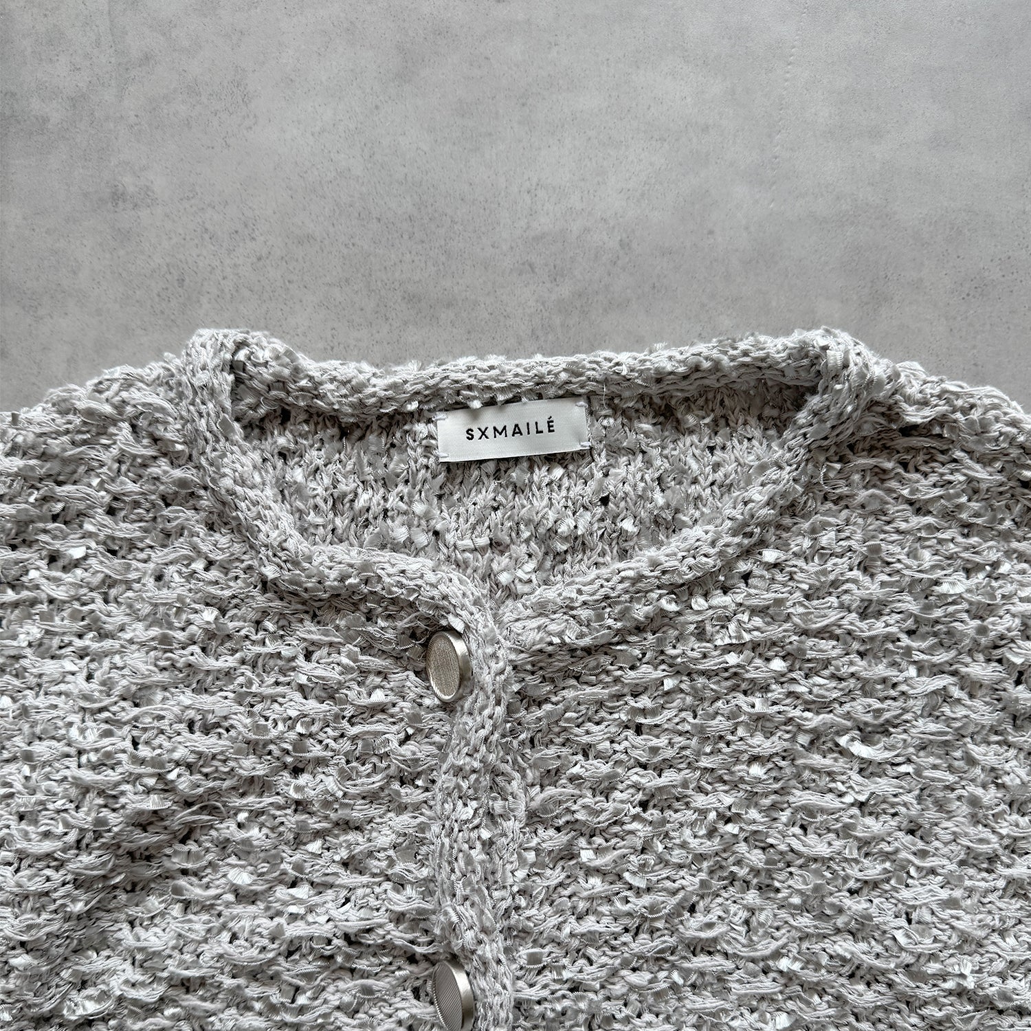 LOW GAUGE YARN TWEED KNIT CARDIGAN