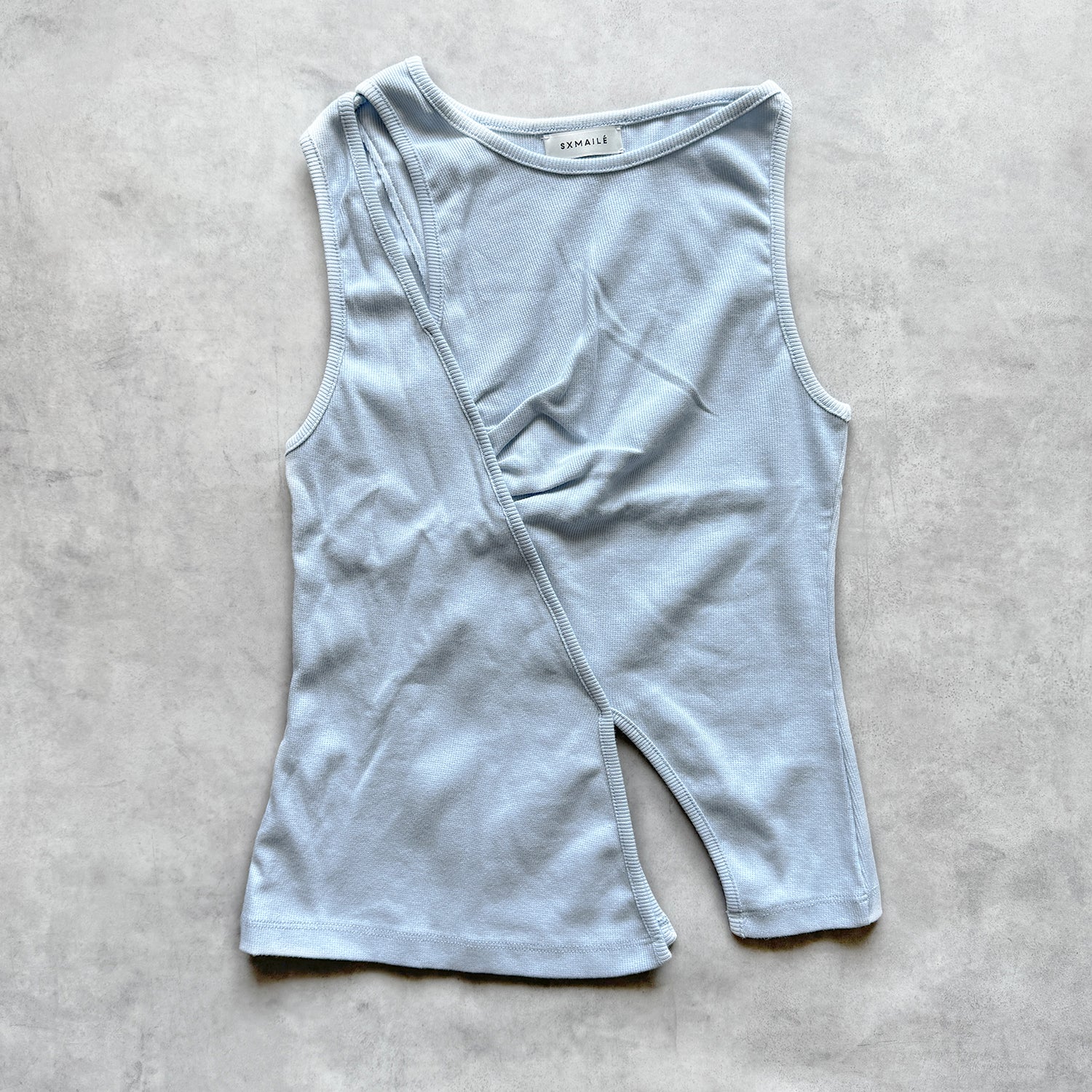 タンクトップ Sheer asymmetry tank GRN Sheer Chiffon Racerback Tank Top Shirts with Front Pocket